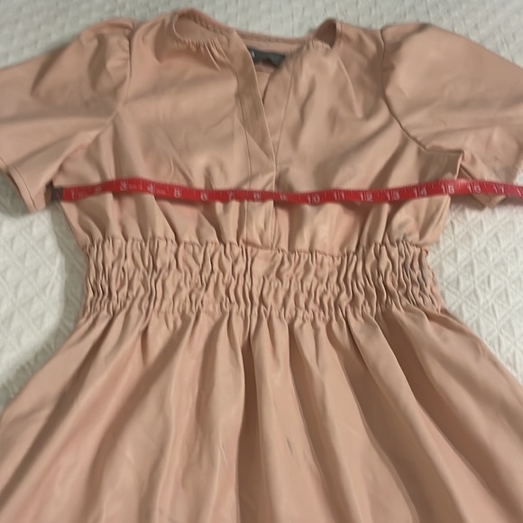 Anthropologie The Somerset Mini Dress faux leather edition blush pink XS - Picture 12 of 13